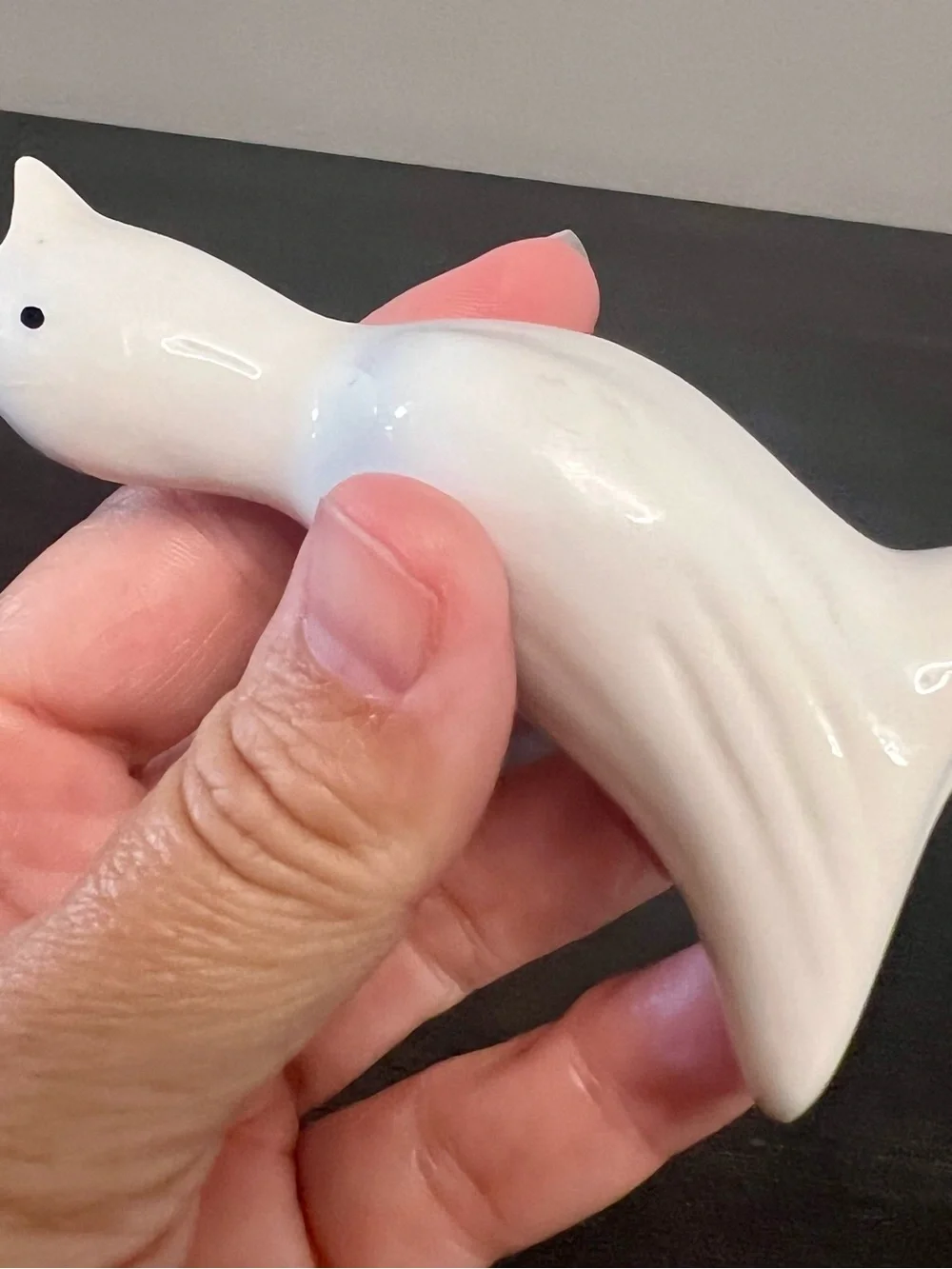 VTG White Ceramic Pie Bird Vent Funnel W/ Black Eyes 3.75” Classic Kitchenalia